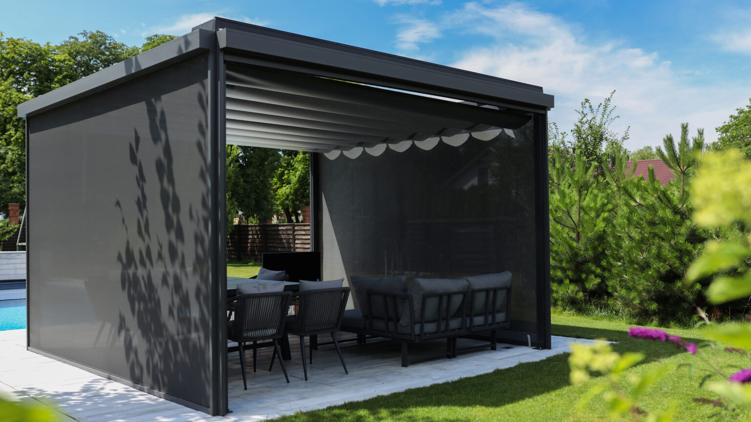 Pergola z roletami screen ZIP
