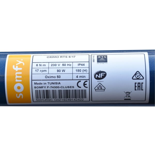 Silnik Somfy Oximo 50 RTS 6/17 VVF 3 m 1032392 - obrazek 4